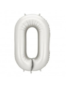 Balão Número 0 Prateado Mate